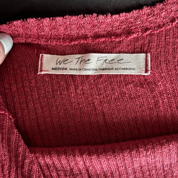 We The Free Raspberry Ribbed Knit Top - Picture 2 of 3